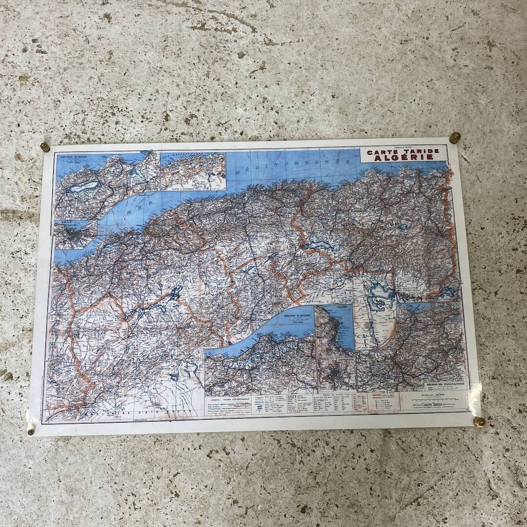 Carte de l'Algérie vintage 1947
