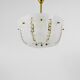 J.T. Kalmar Petite curved suspension basket, brass and glass, Austria, 1950s