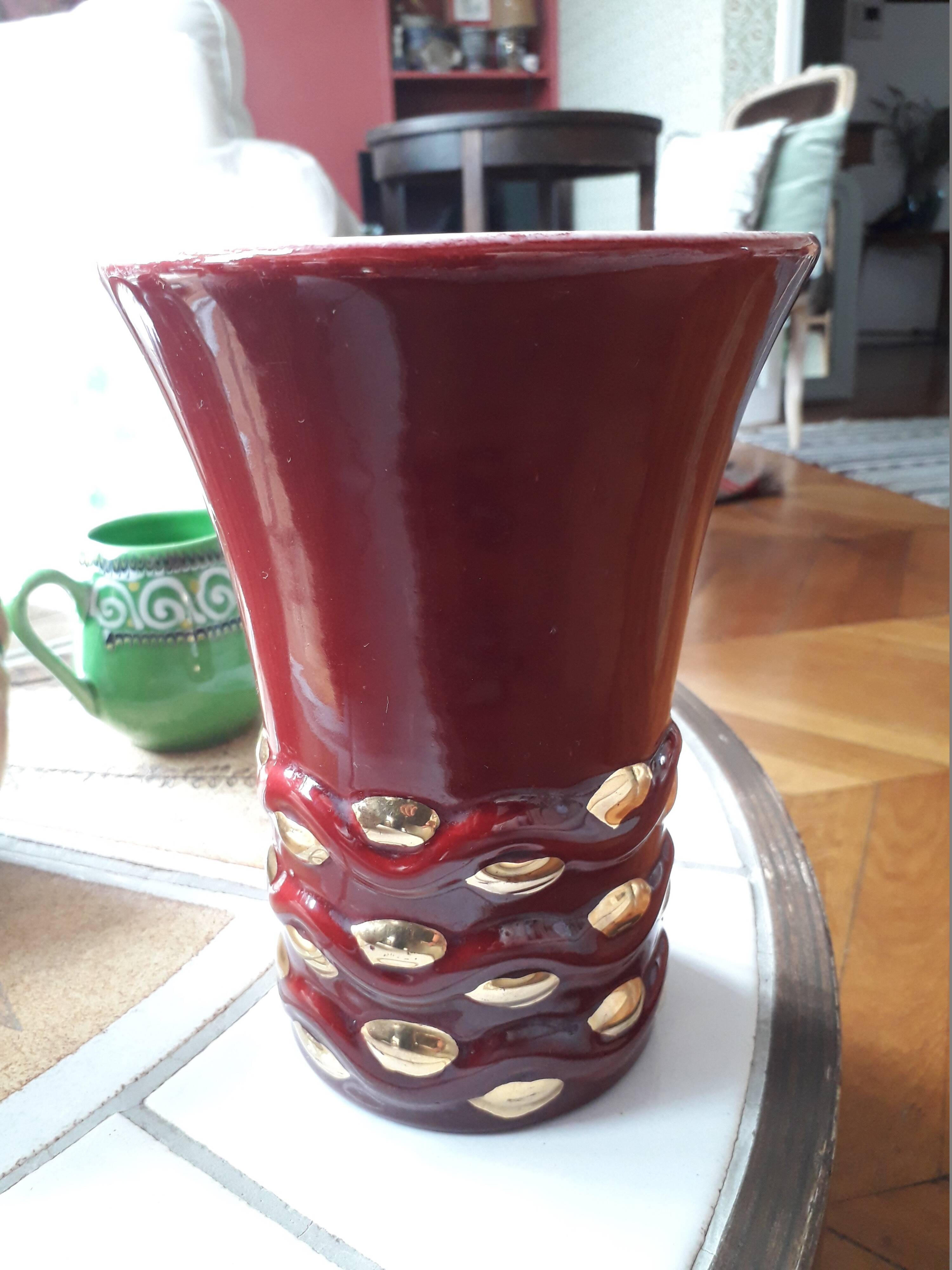 Vintage ceramic vase signed Arc