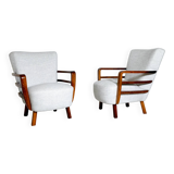 Paire de fauteuils art déco, noyer, hongrie - nouvelle garniture