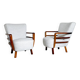 Pair of art deco armchairs, walnut, hungary - new upholstery