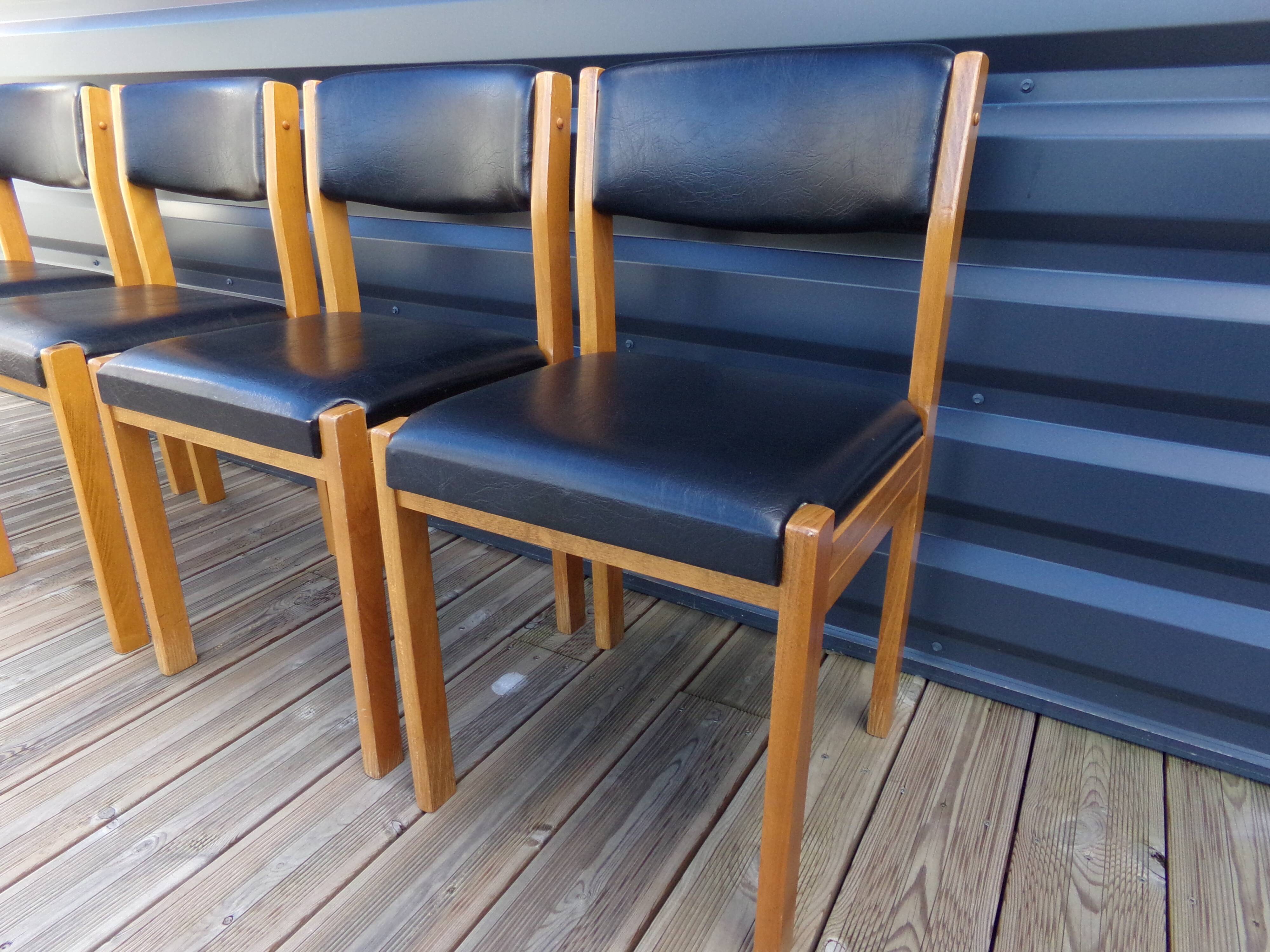 4 chairs baumann imitation black leather