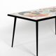 Mid Century Italian Modern Iron Table with Tiled Top and Abstract Motif