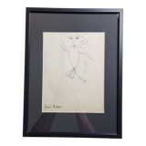 Fashion sketch (accessories), original drawing, signed by Jean Eden, 60s-70s