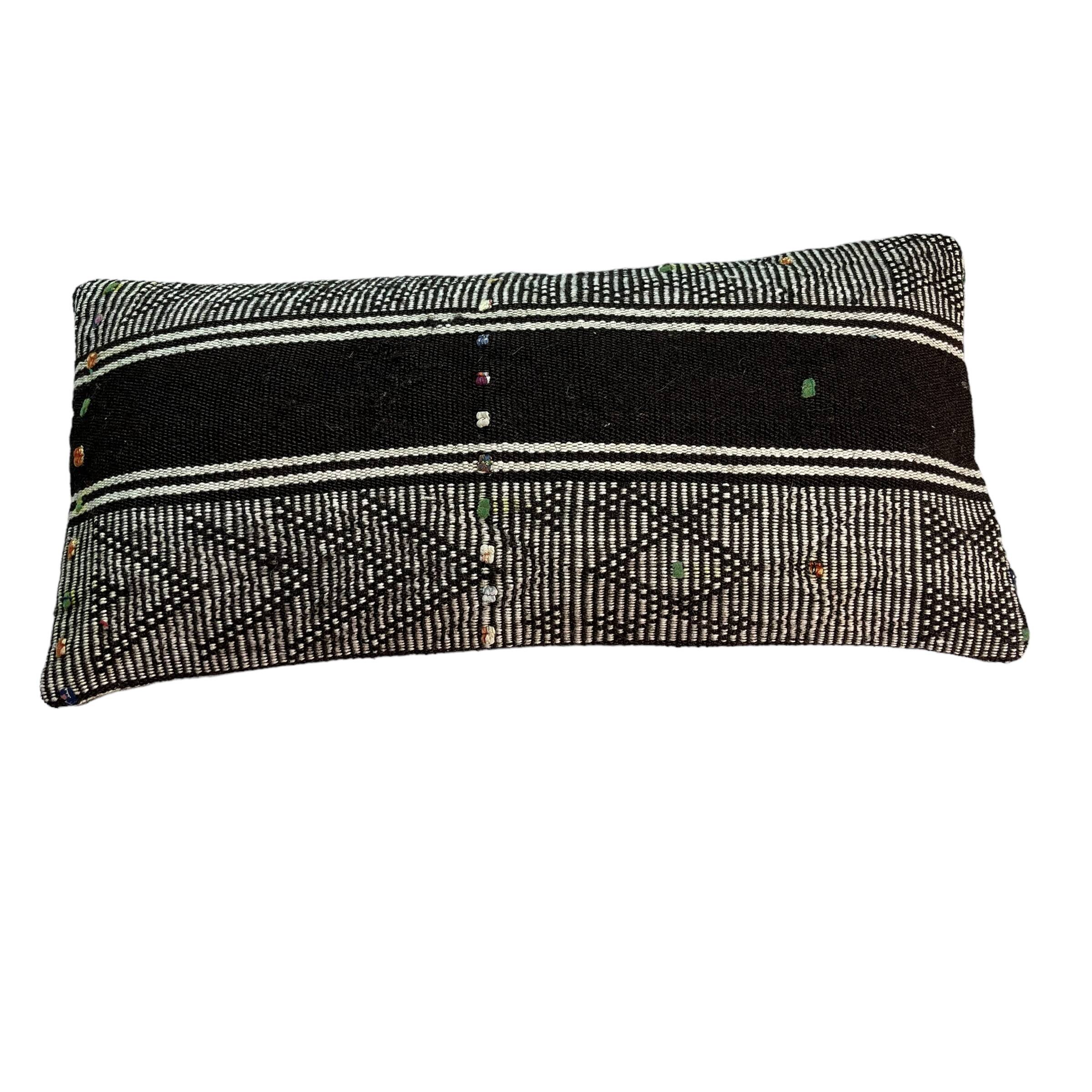 Vintage turkish kilim cushion cover , 30 x 60 cm