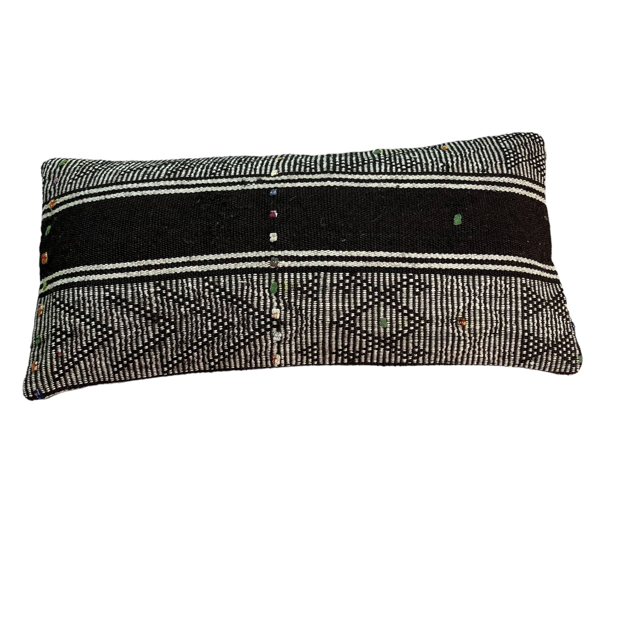 Vintage turkish kilim cushion cover , 30 x 60 cm