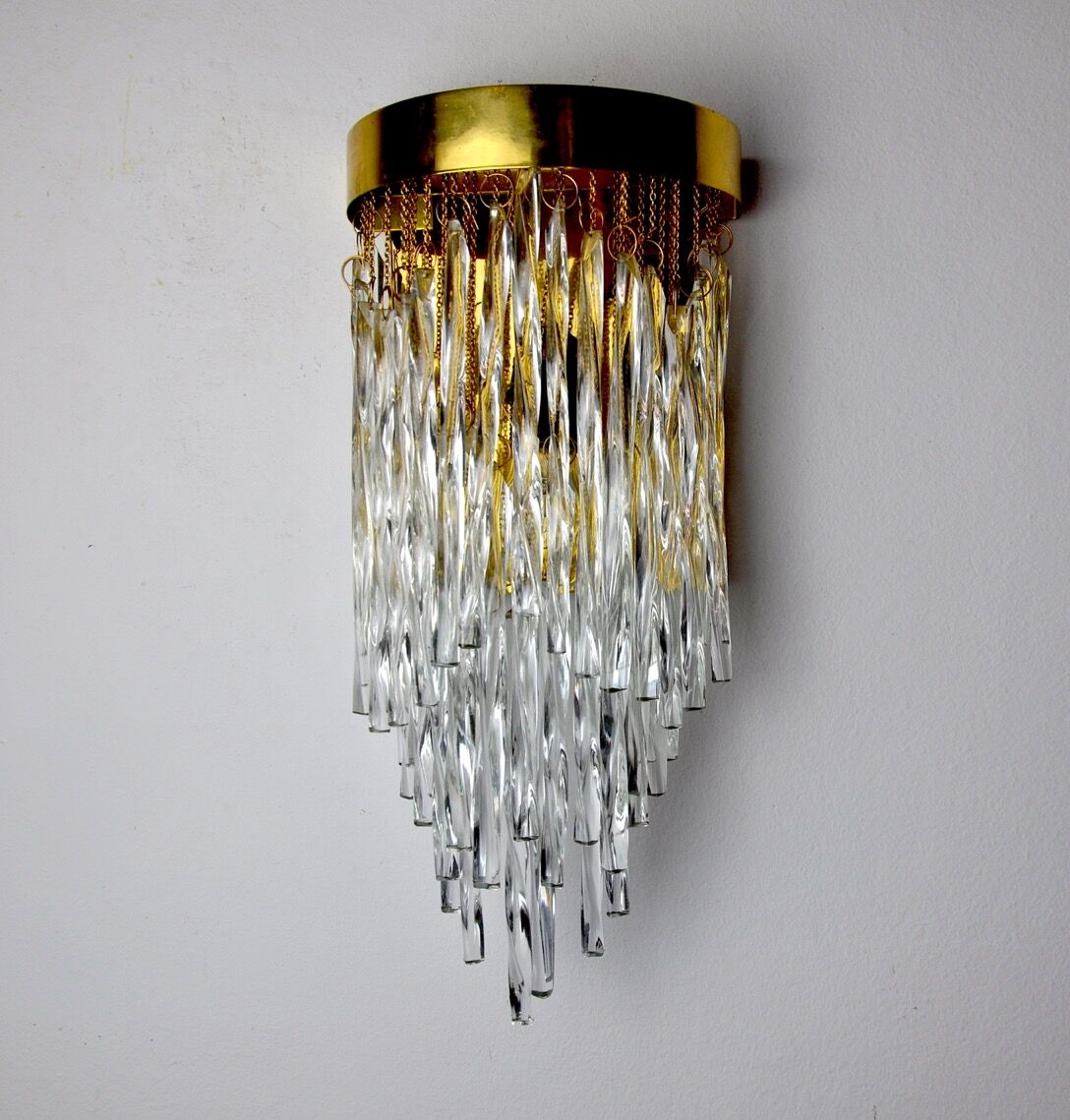 Venini Waterfall wall lamp, murano glass, Italy, 1960