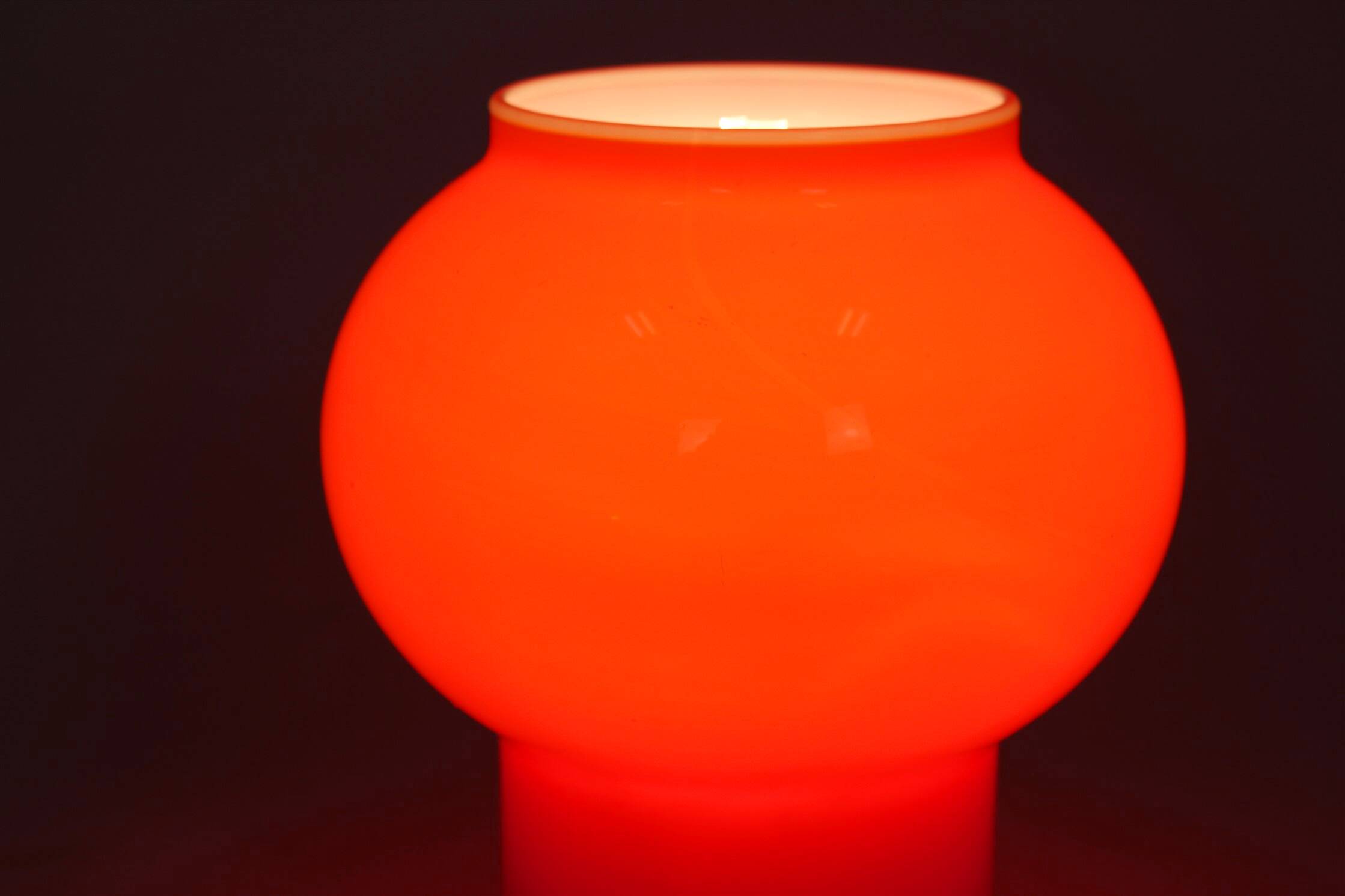 Vintage Red Glass Table Lamps attributed to Štěpán Tabery, 1970s