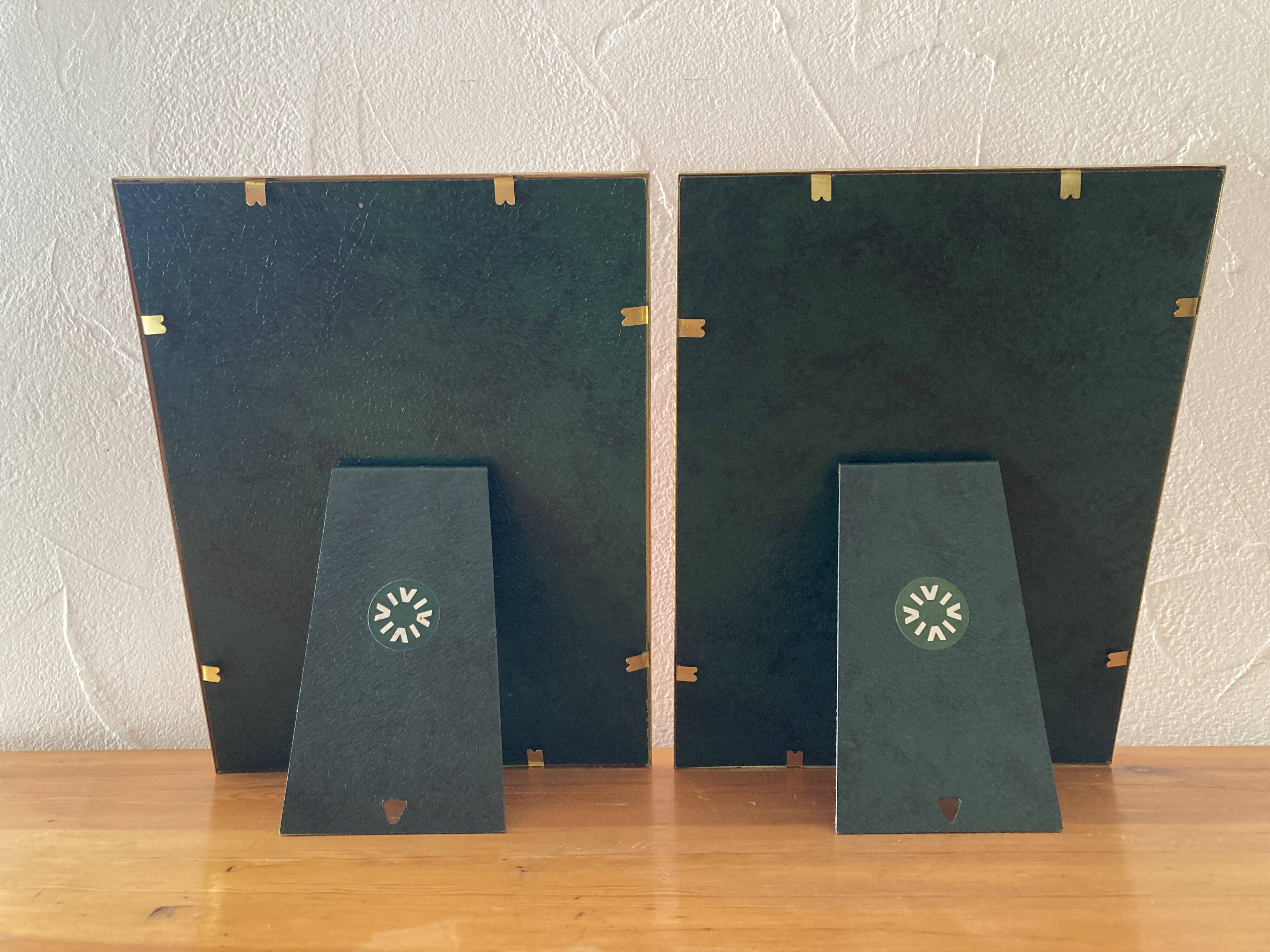 Photo frames, convex glass and gilded brass, 1960s-1970s