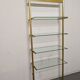 Modular shelf in glass and gilded aluminum from the 70-80s