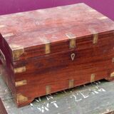 Vintage Secret Chest Old Teak & Metal Handicraft India