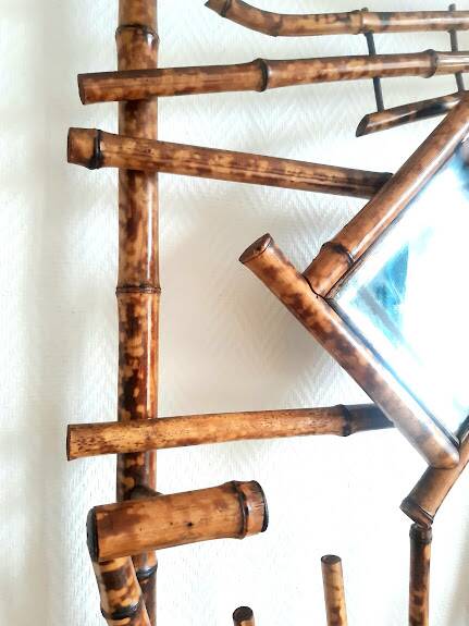 Vestiaire porte-manteau art nouveau en bambou tigré