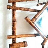 Art nouveau coat rack in tiger-print bamboo