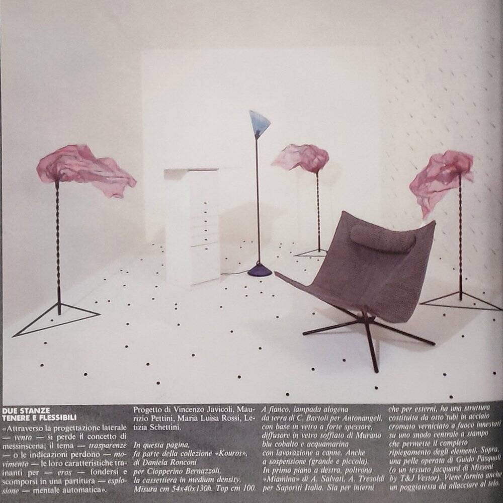 Floor lamp with a glass base and diffuser by Carlo Bartoli for Antonangeli, 1980s.