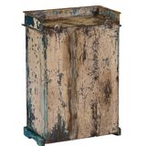 Old blue showcase old teak wood piece and patina of origin india