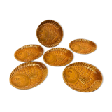 Set of 6 plates sarreguemines fish