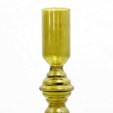 80s Amber Glass Candle Holder