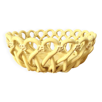 Coupe tressée céramique jaune  (23 cm)