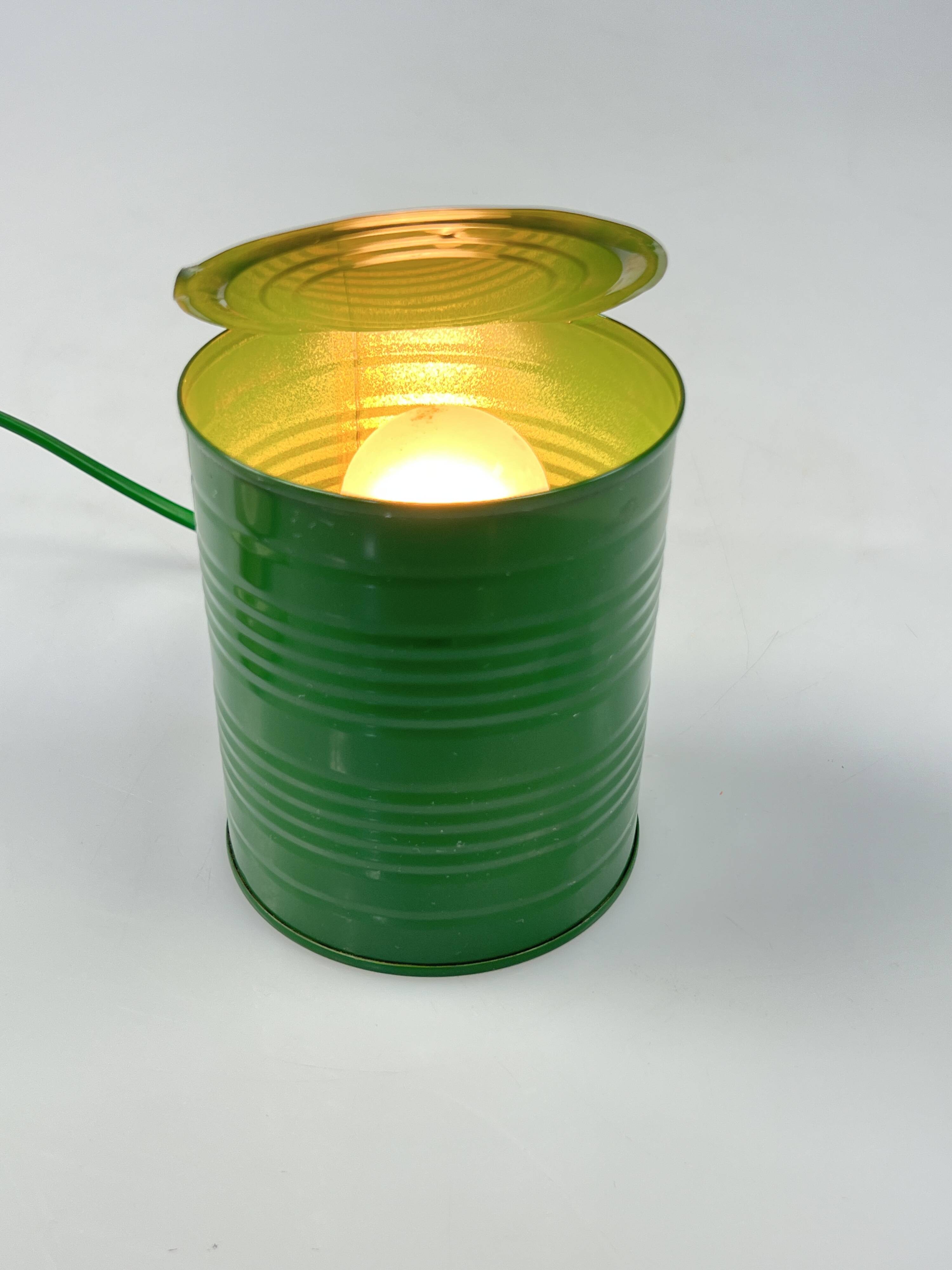 Vintage Green Tin Can Lamp, Ad Van Berlo, Vrieland Design, 1980s