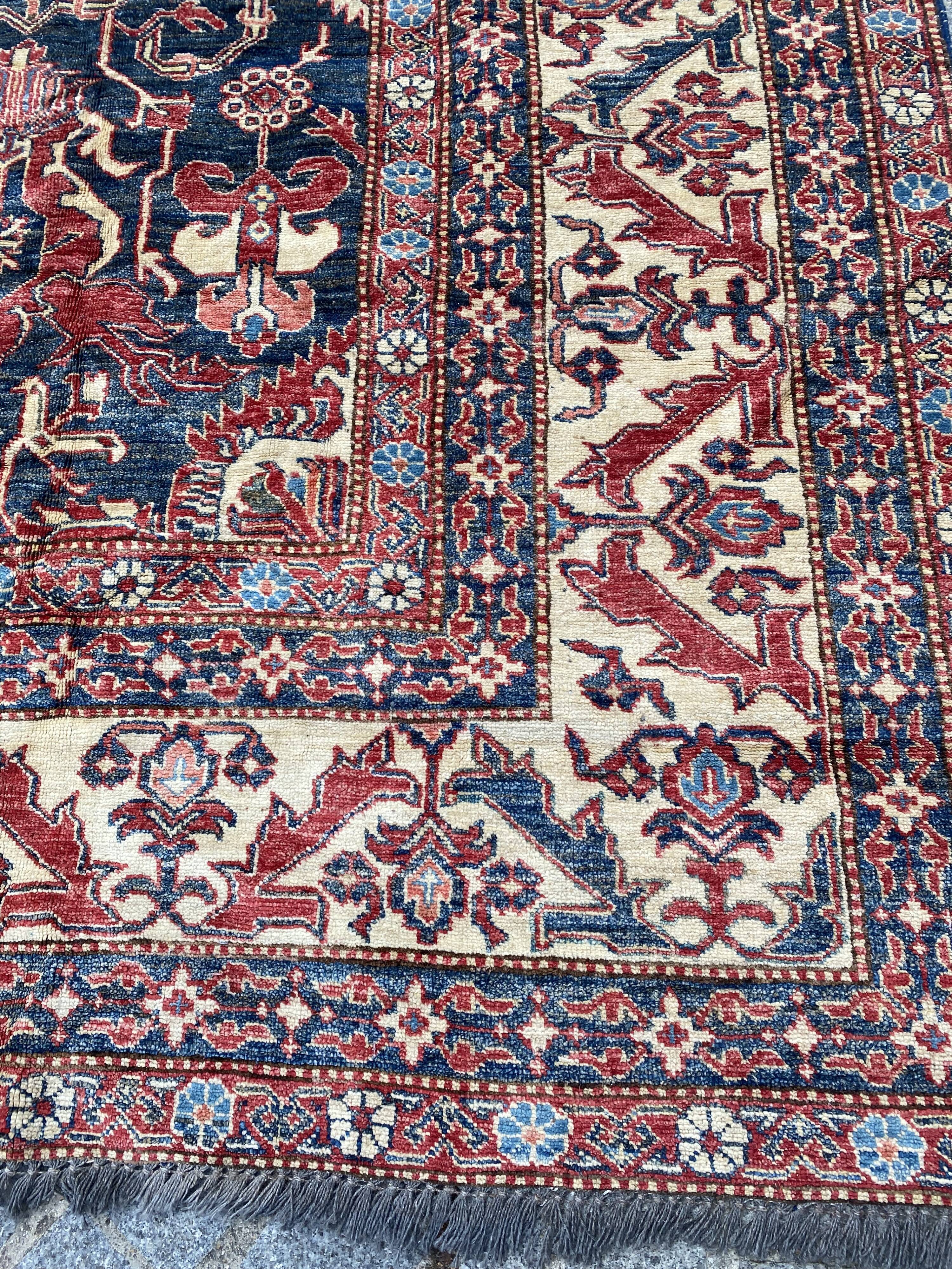 Large vintage rug Chobi Afghan handmade 274x404 cm