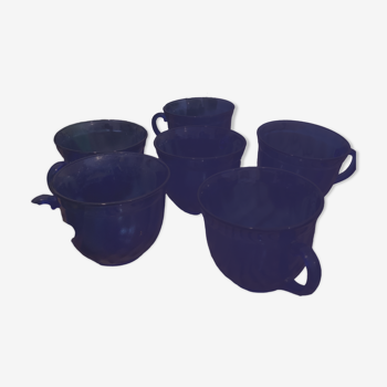 Transparent blue cups