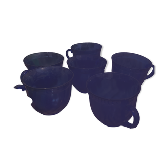 Transparent blue cups