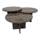 Vintage 1970s design round granite nesting coffee table with 3 elements.