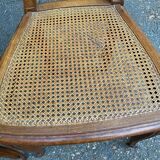 2 Louis XV medallion chairs in solid wood with canes