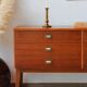 Vintage teak and zebrano chest of drawers: elegance of the 60s.