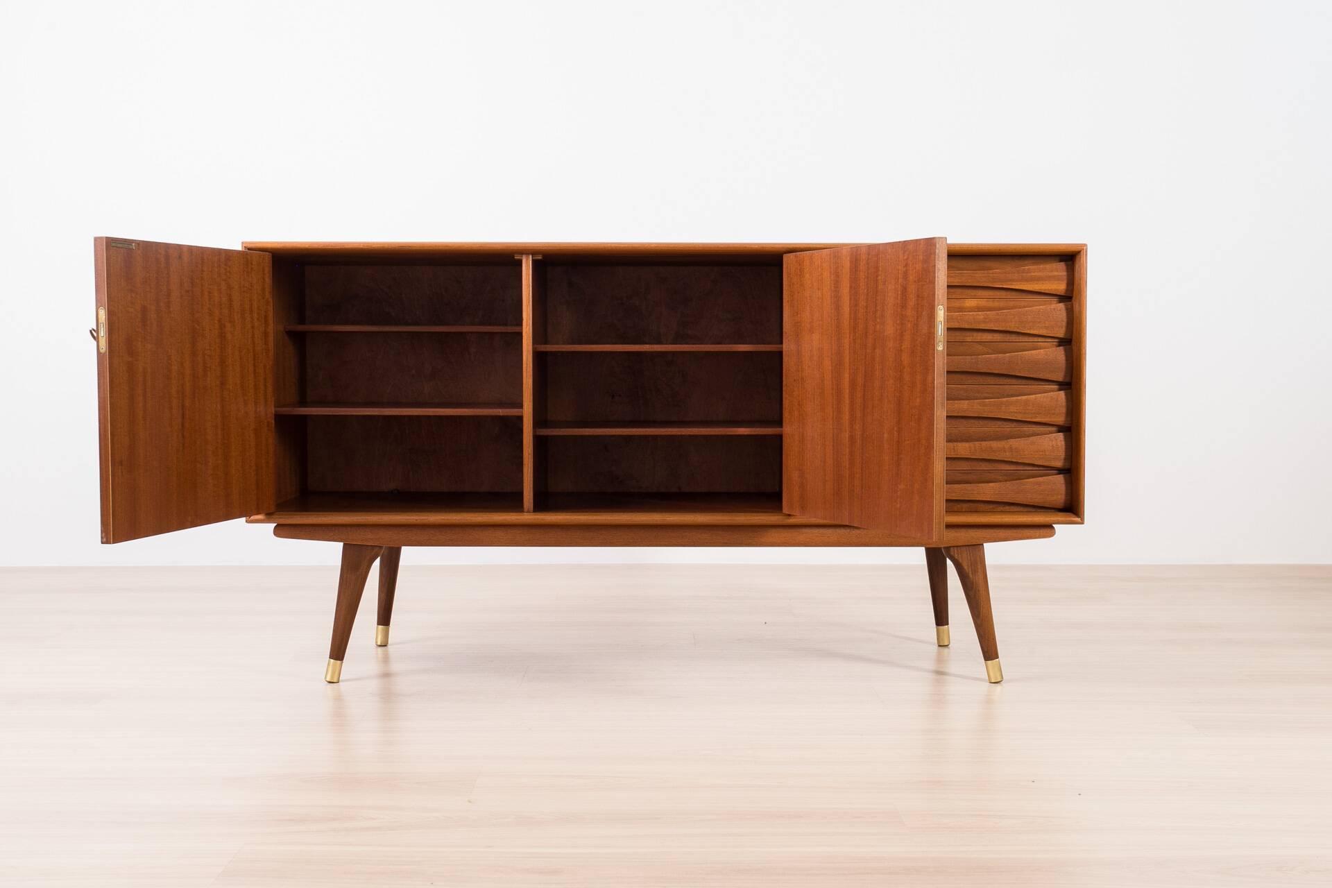 Enfilade Sven Andersen en teck, design scandinave, milieu du siècle moderne, 1