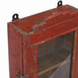 Vintage Red Wall Showcase Old Teck Patina and Piece of Origin India