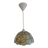 Vintage chandelier in mother-of-pearl and brass