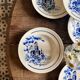 Set of 6 vintage deep plates with village decorations - Badonvillier