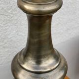 Large vintage patinated metal lamp from the 1970s.