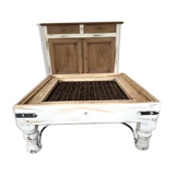 Wood and woven steel coffee table – Dual decorative use