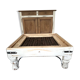 Table basse en bois et acier tressé – Double usage décoratif