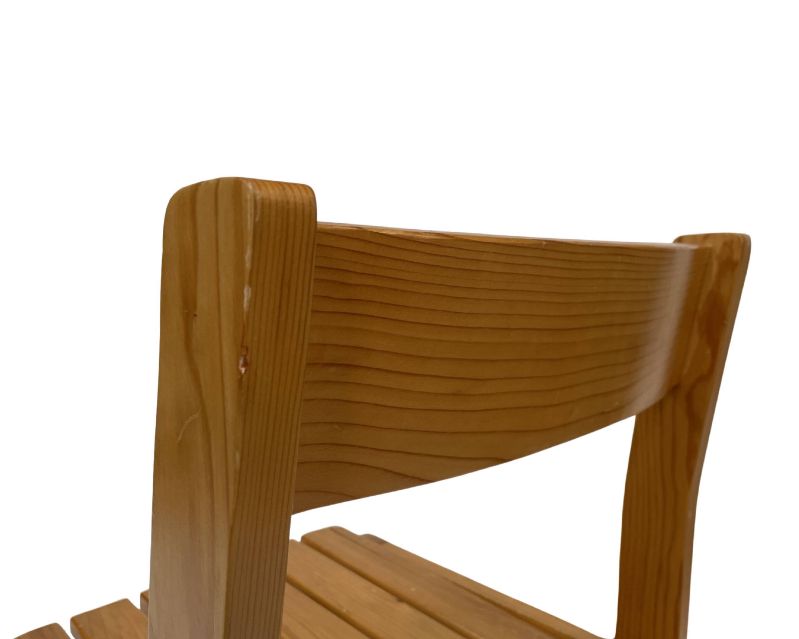 Vintage Pinewood dining chair 70's minimalist design