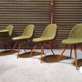 Suite of 4 chairs by Miroslav Navratil Wood resin and fabric Year 60