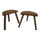 pair of wooden stools rustic vintage country decor