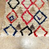 Small vintage beni ouarain rug