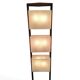 Column totem floor lamp in teak and frosted resin Scandinavian design