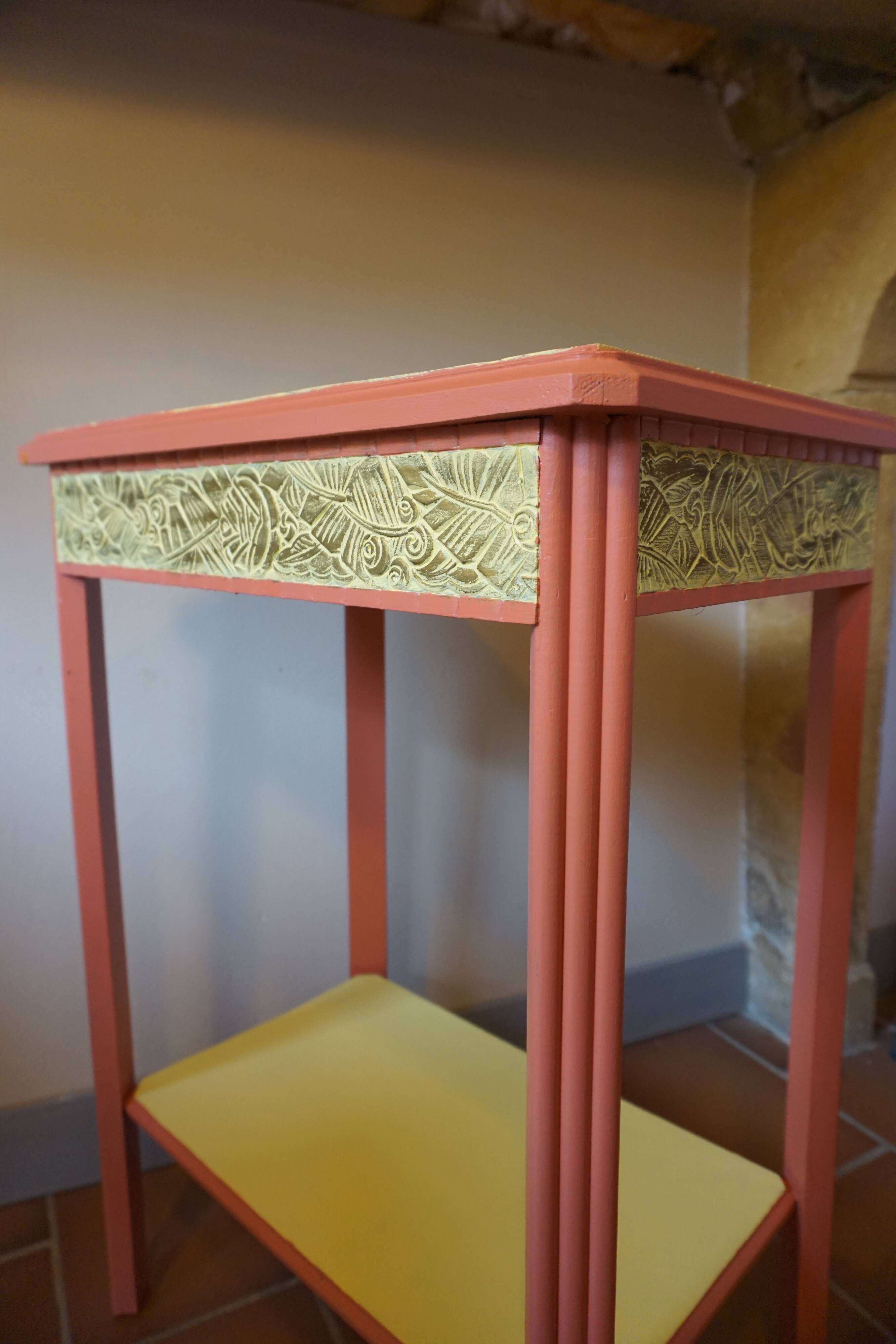 Art Deco painted wood side table - 1930s