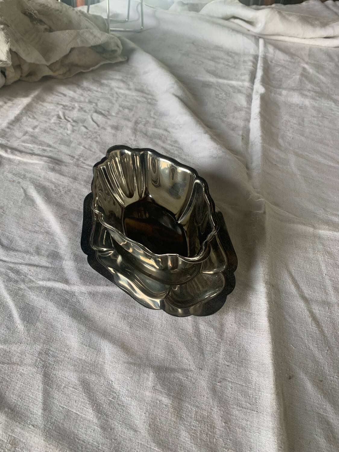 Vintage stainless steel saucepan