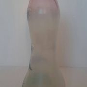 Frosted glass vase enhanced by hand