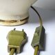 Vintage 1980s-90s Le Dauphin Dynastie crackle-glazed earthenware lamp