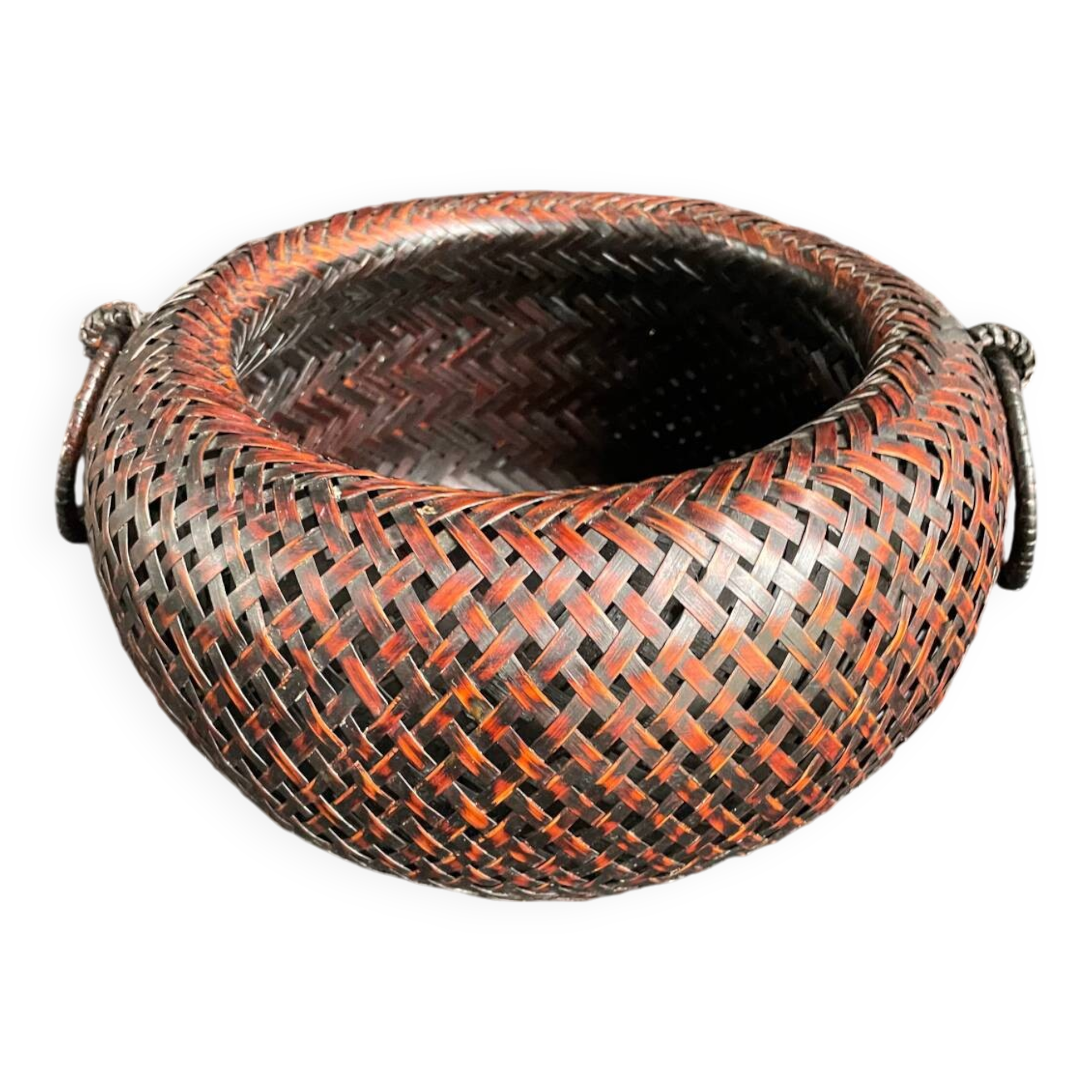 Panier cache-pot Ikebana bambou art japonais XXe siècle