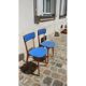 Pair of chairs in wood and blue coating