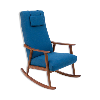 Rocking-chair scandinave à dossier haut 1960