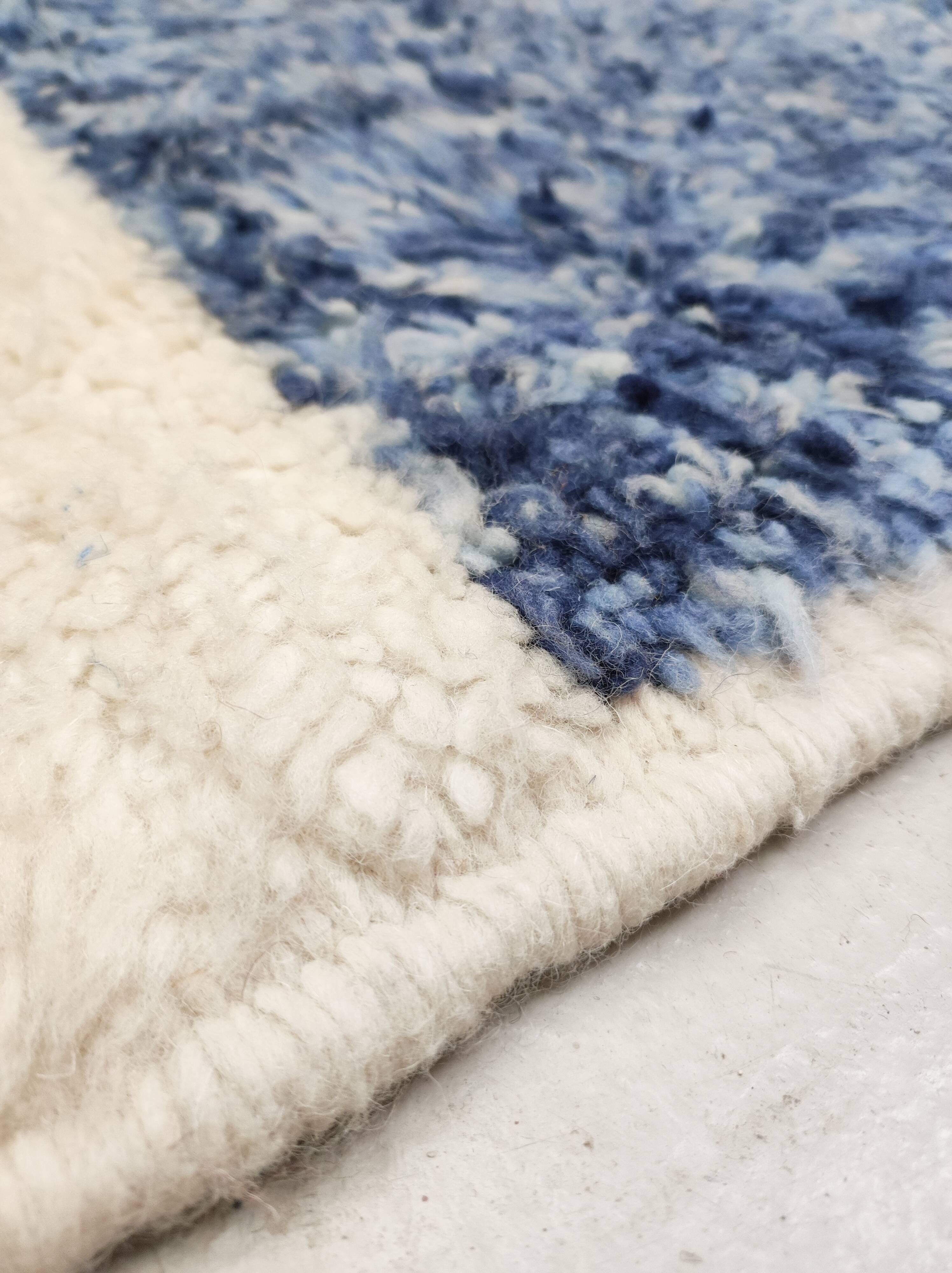 Moroccan Berber rug Boujaad ecru with colorful and mottled patterns 300x212cm