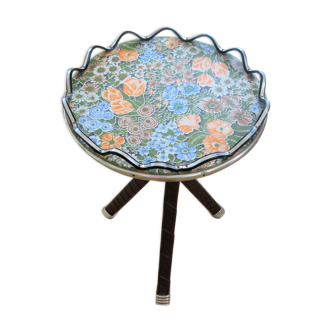 Selette / vintage plant holders tripod floral pattern